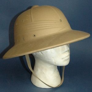 Vintage 1960s Khaki Pith Helmet